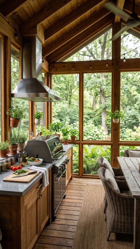 2. Screened Porch Cooking Station
