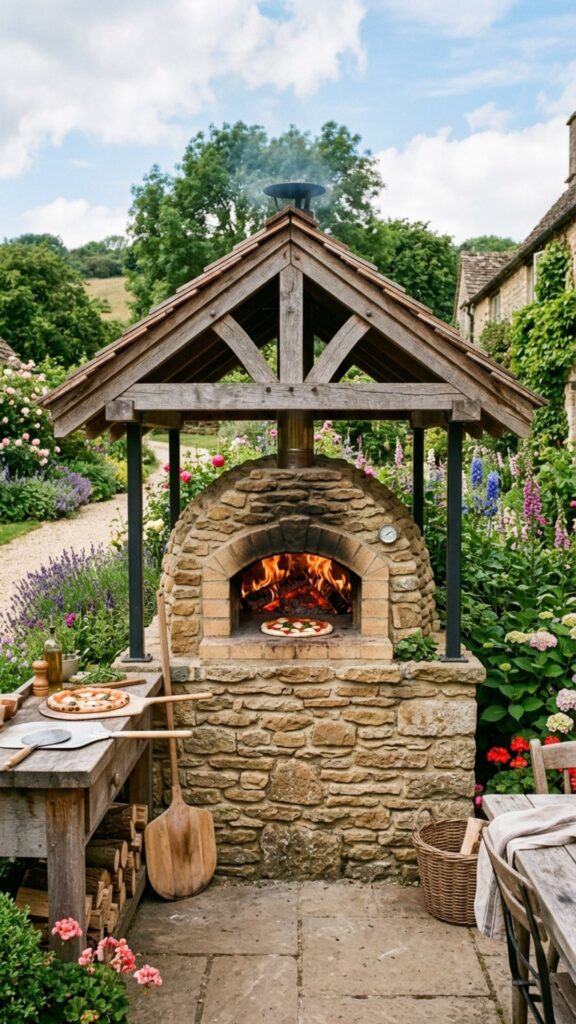 2. Stone Wood-Fired Pizza Oven