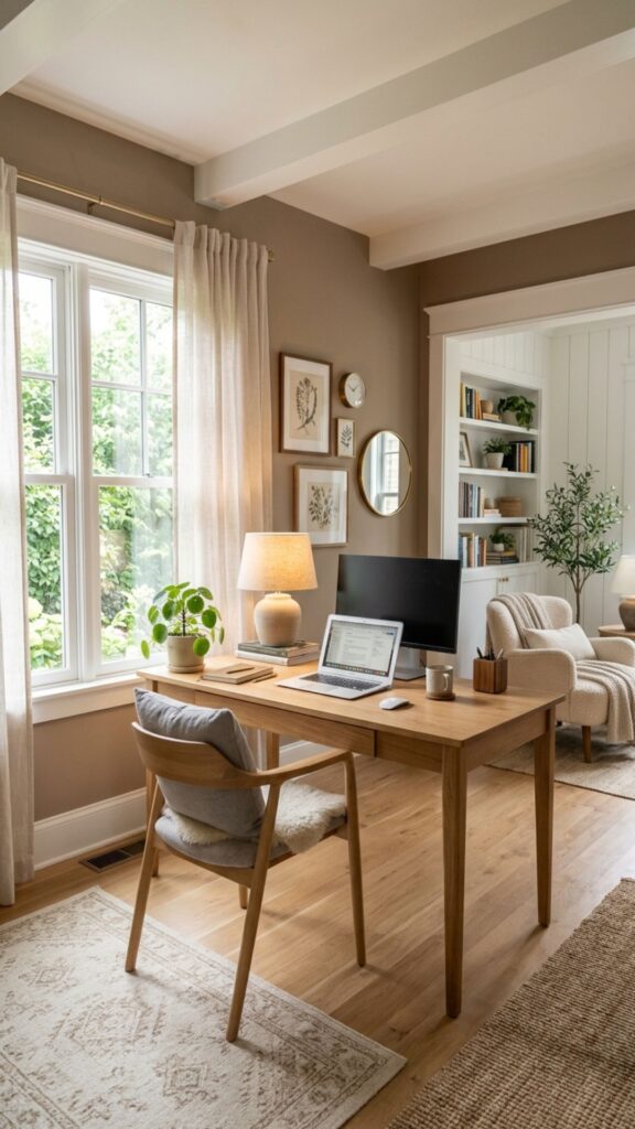 2. Try Soft Brown Walls Instead of Dark Paint