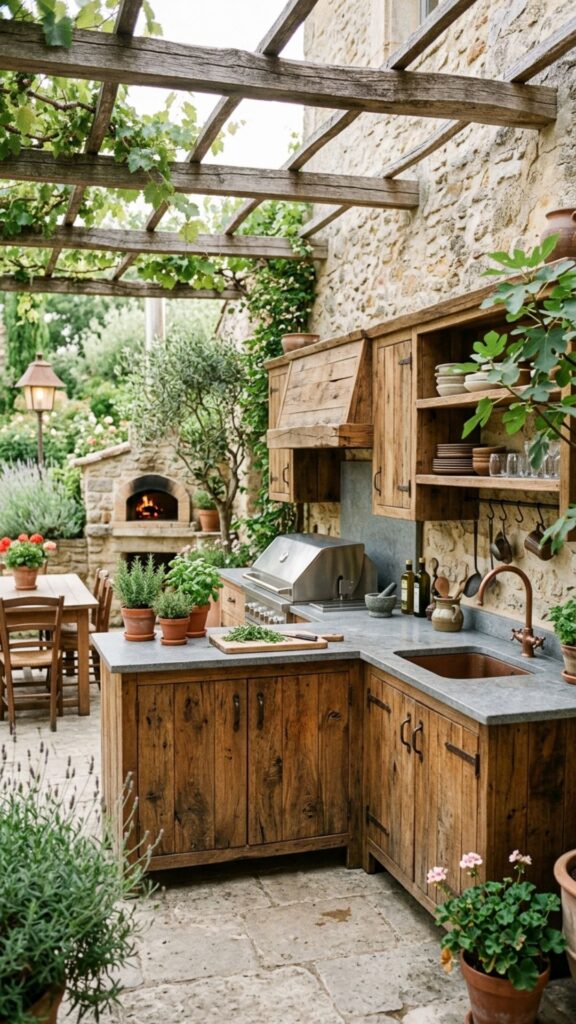 2. Use Reclaimed Wood for Counters and Cabinets