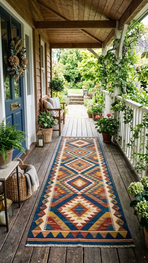 2. Use a Statement Runner Rug to Guide the Eye
