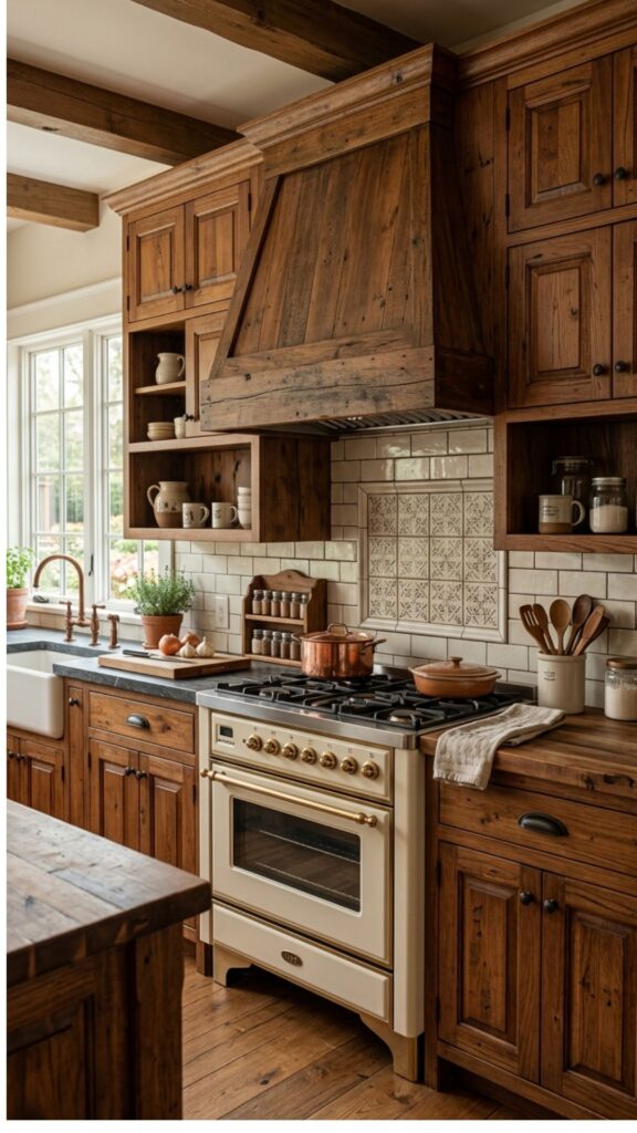 2. Wooden Cabinet Hood Combination