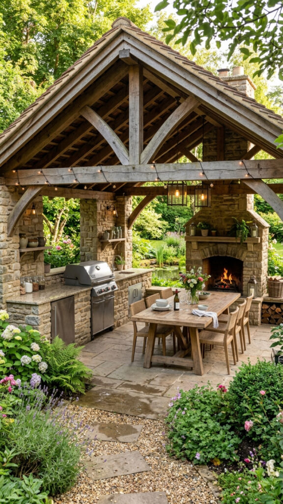 20. A Stone Kitchen and Dining Pavilion