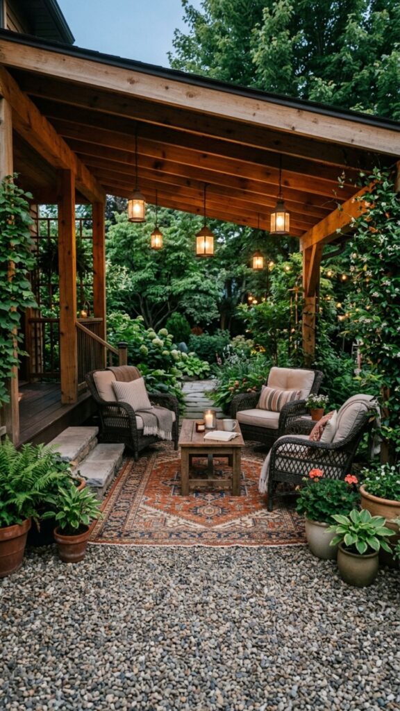 20. Combine Gravel With a Covered Porch Rug