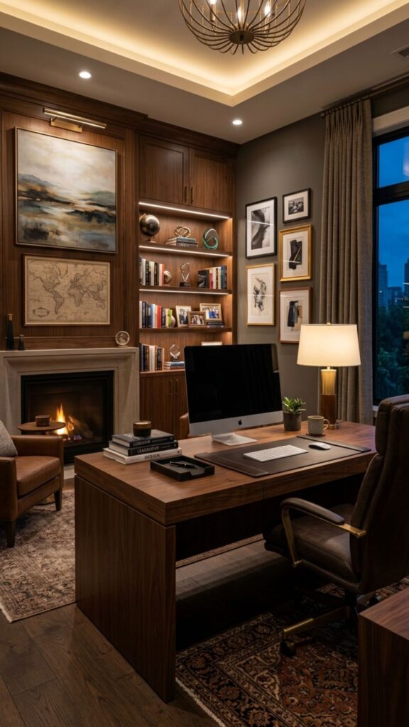 20. Create a Brown Executive-Style Home Office