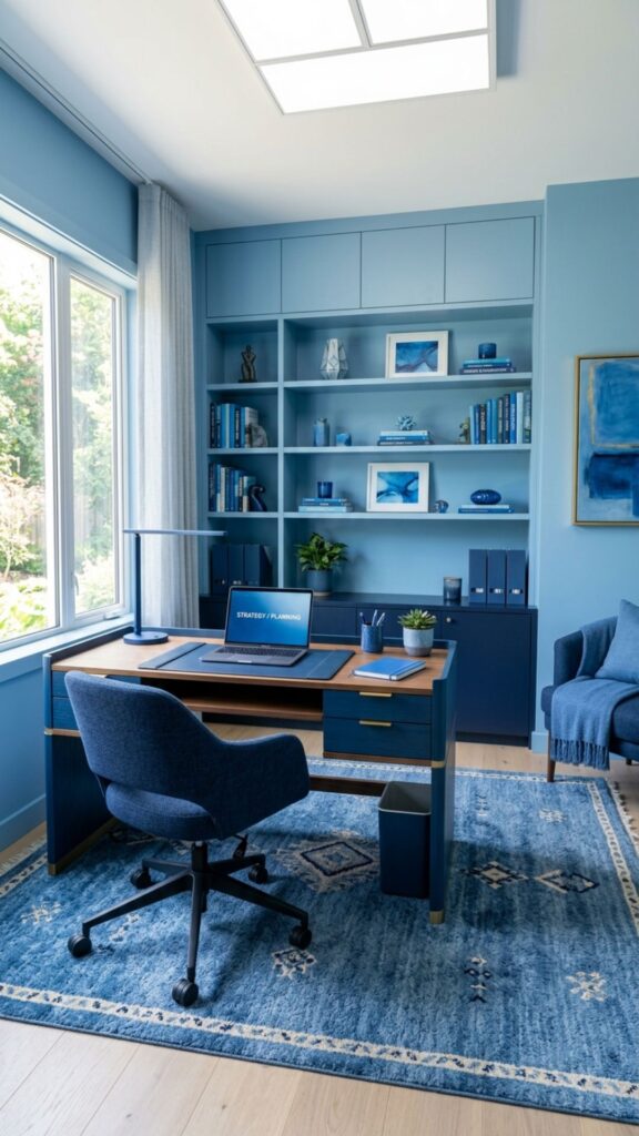 20. Create a Complete Blue Office Makeover