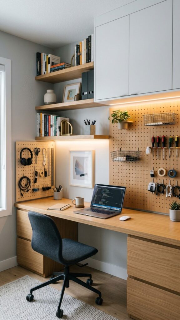 20. Create a Double-Duty Office Wall