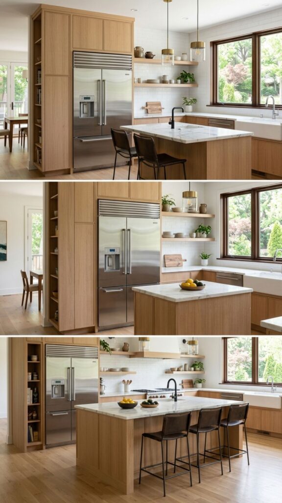20. Custom Cabinet Design Around Large Refrigerator