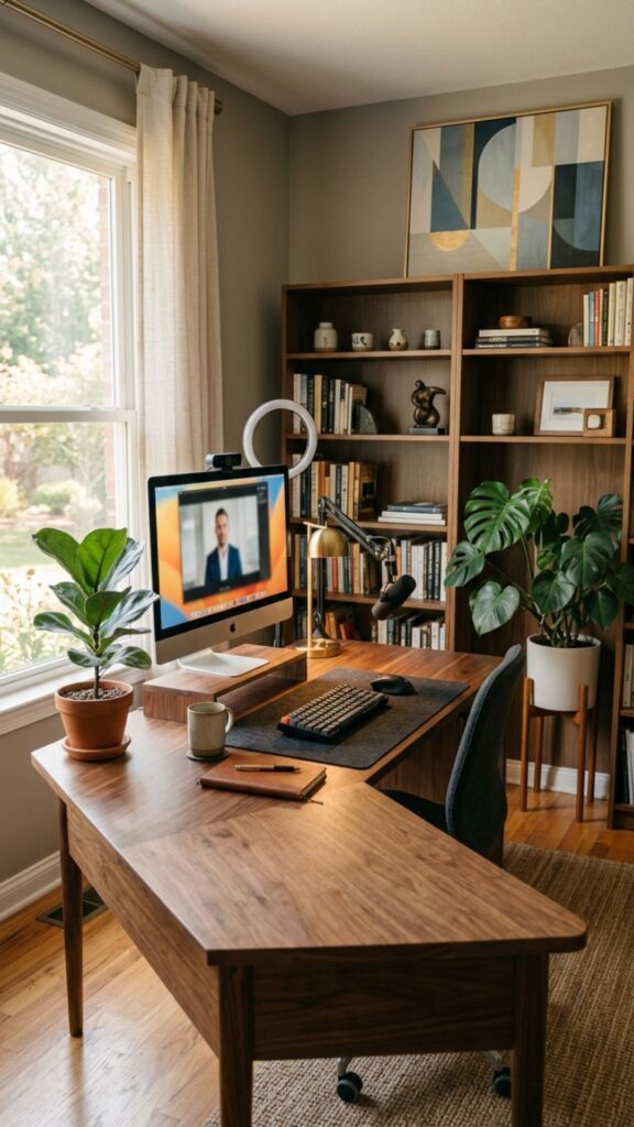 20. Design an Angled Desk Setup for Video Calls