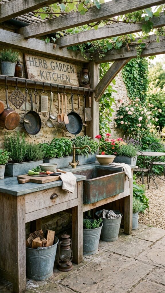 20. Finish With Aged Metal and Weathered Accents