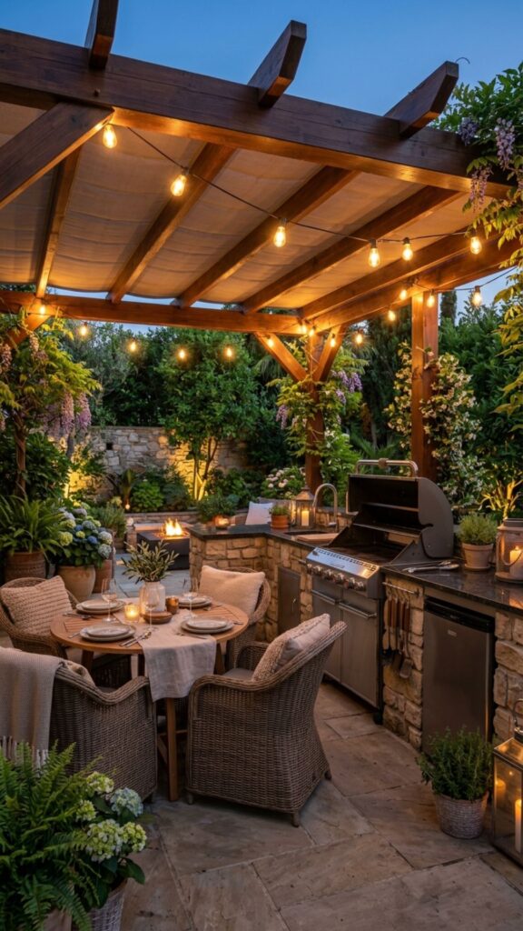 20. Finish With a Covered Pergola Frame