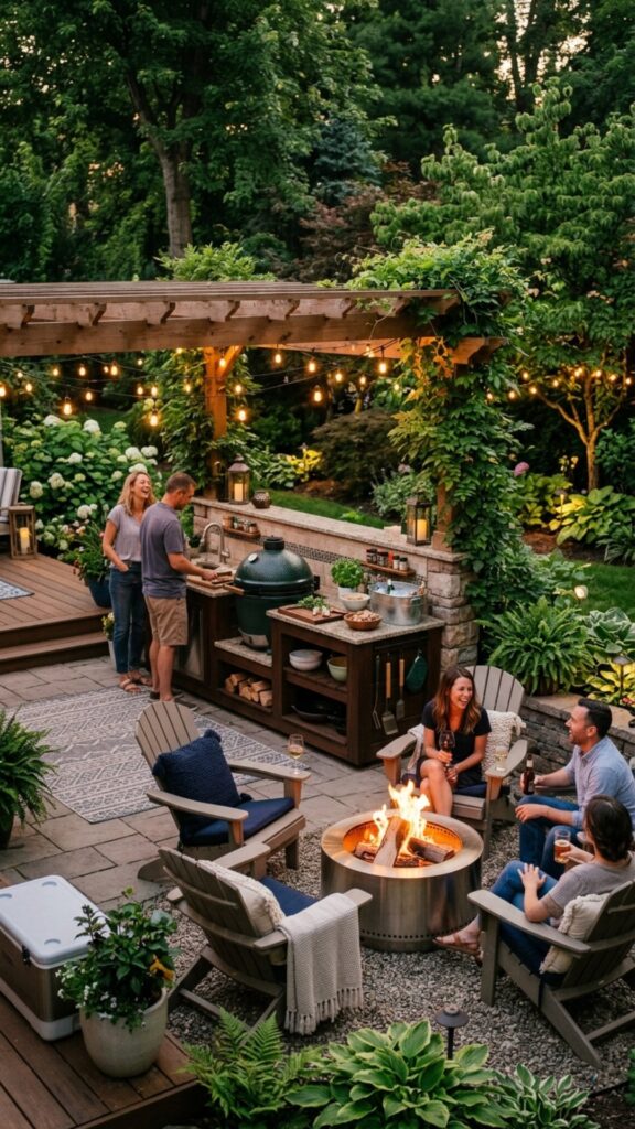 20. Fire Pit Combo Zone — Cook and Chill