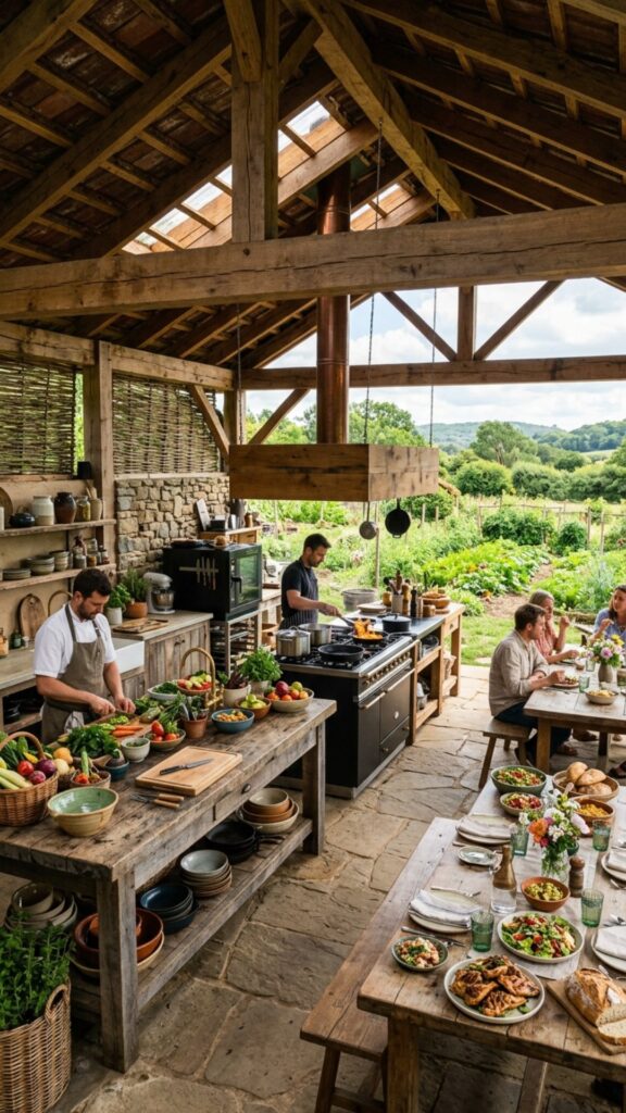 20. Full Open-Air Kitchen with Zoned Layout