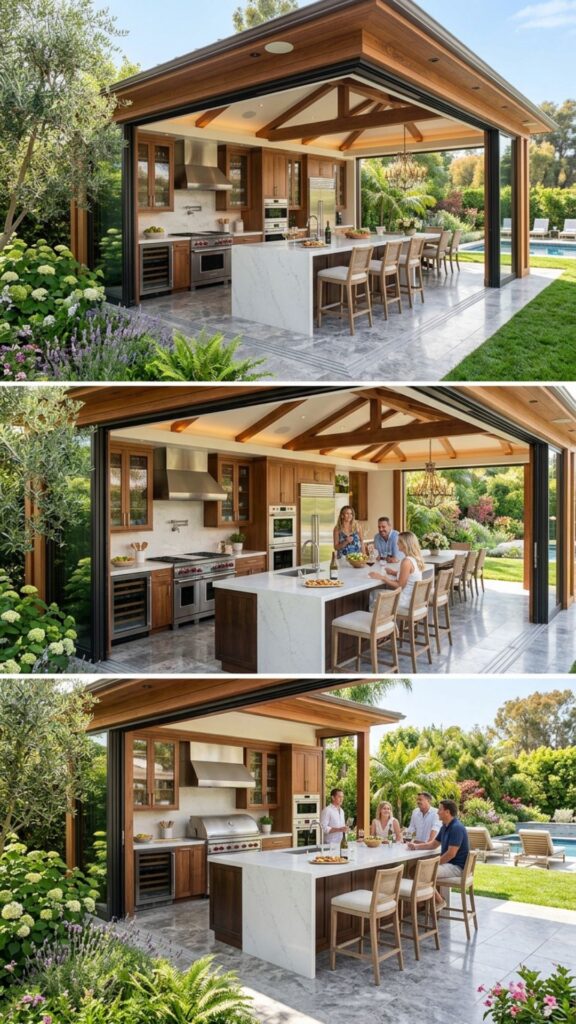 20. Full Outdoor Kitchen Pavilion With Multiple Sliders