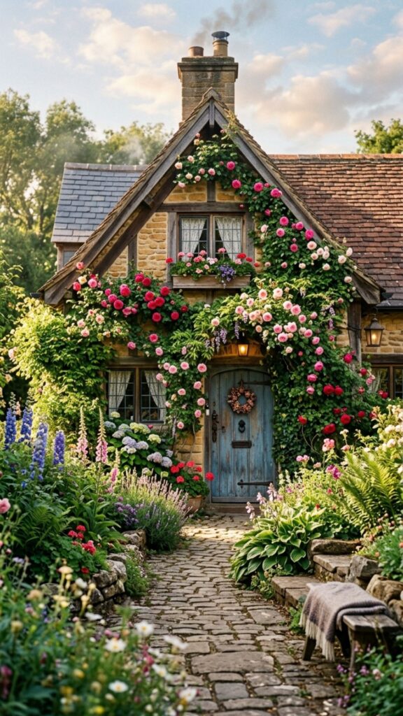 20. Gable Softened by Climbing Greenery
