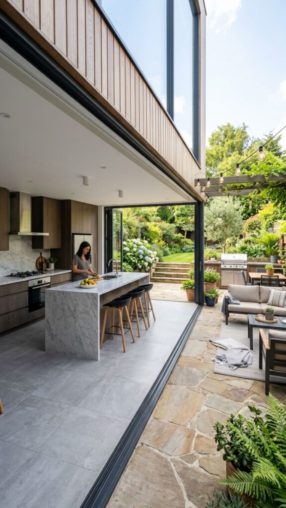 20. Hybrid Indoor-Outdoor Kitchen Extension
