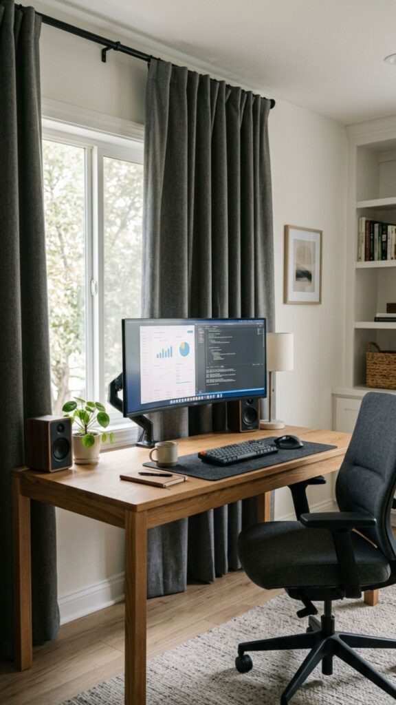 3. Add Blackout Curtains for Better Screen Visibility