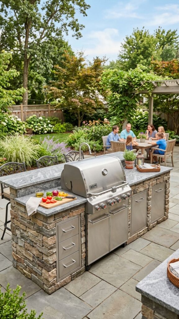 3. Add a Built-In Grill Island