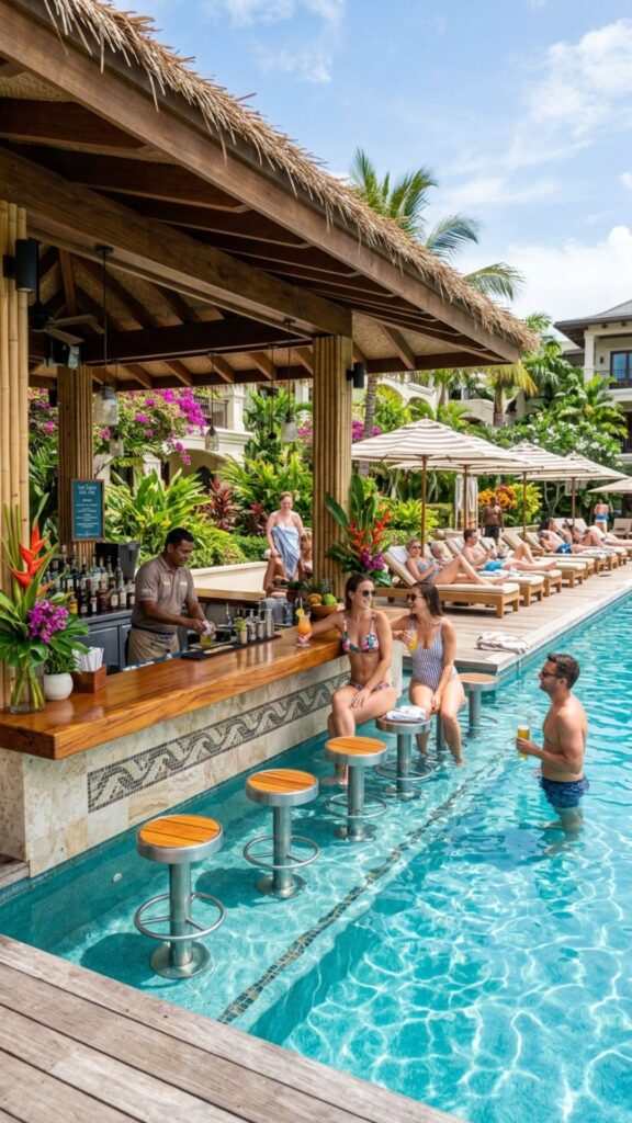 3. Add a Poolside Bar With Swim-Up Seating