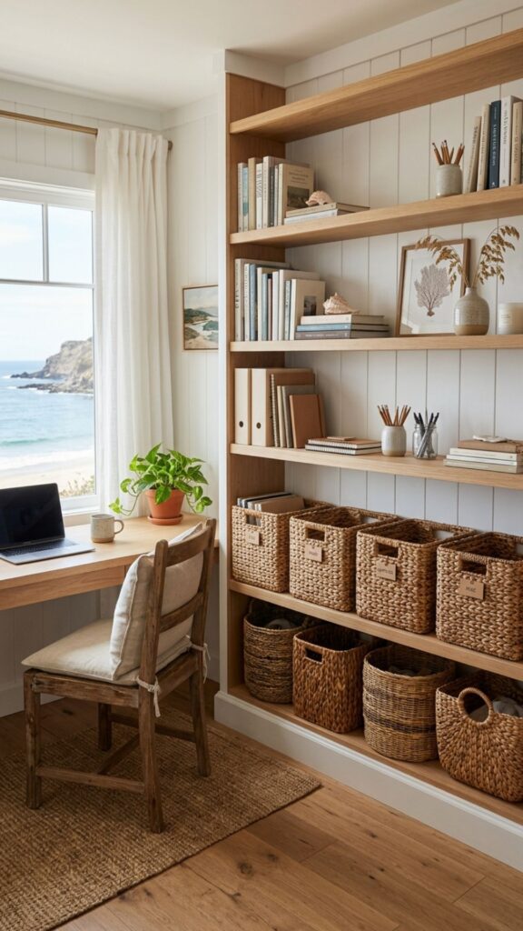 3. Bring in Woven Storage Baskets