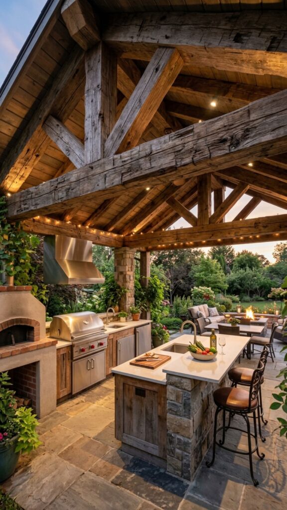3. Choose Reclaimed Wood for Overhead Beams