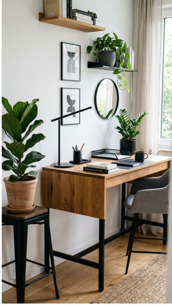 3. Choose a Warm Wood High Desk