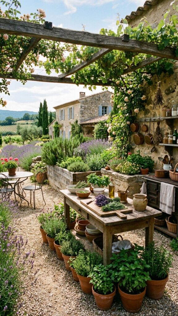 3. French Provençal Herb Garden Kitchen