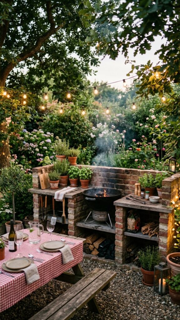 3. Go Rustic With a Charcoal Grill Station