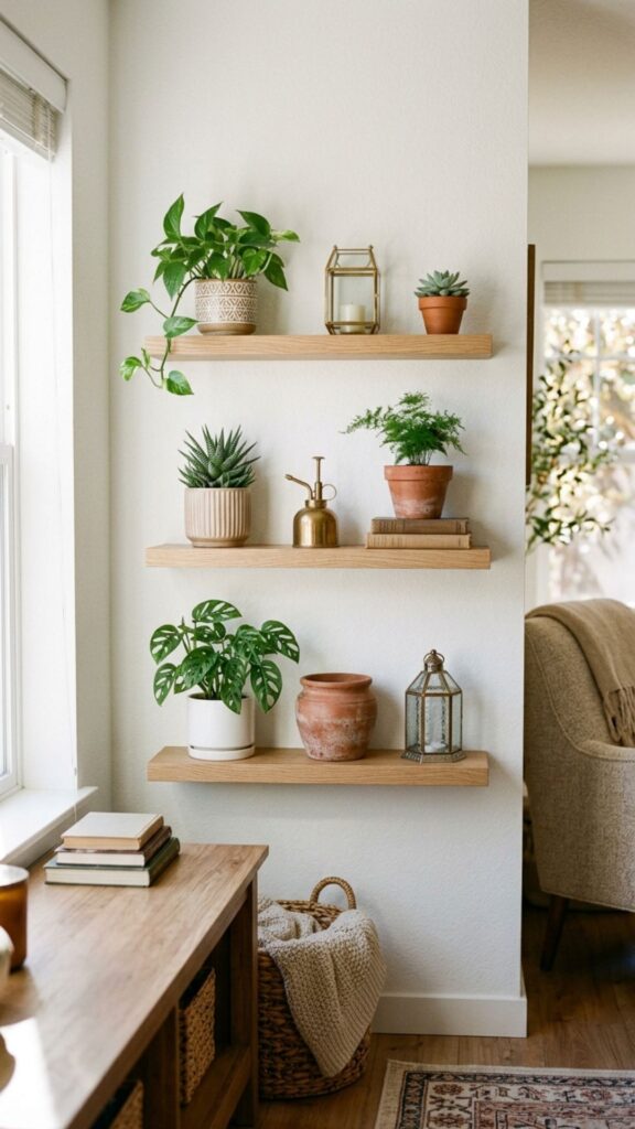 3. Install Floating Shelves for Decor