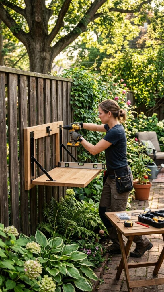 3. Install a Foldable Wall-Mounted Countertop