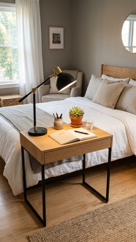 3. Place a Desk Beside the Bed