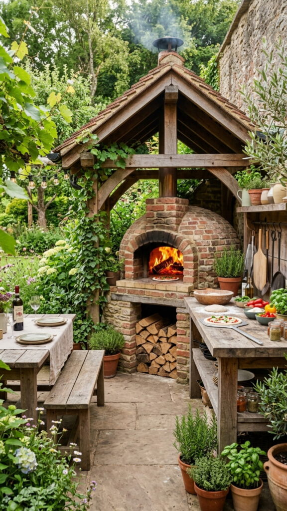 3. Rustic Wood-Fired Pizza Oven