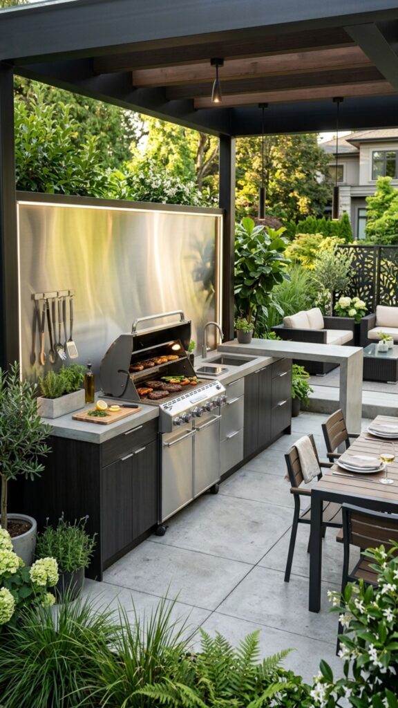 3. Stainless Steel Backsplash for a Sleek Look
