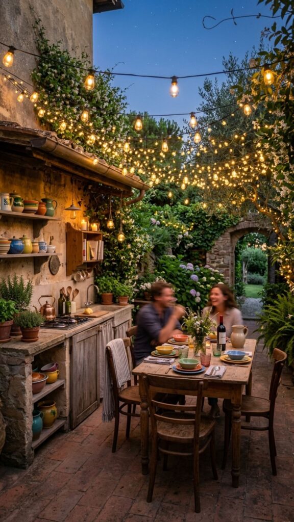 3. String Lights Overhead — Soft, Golden Glow