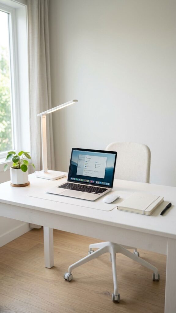 3. Try a Minimalist White Desk Setup
