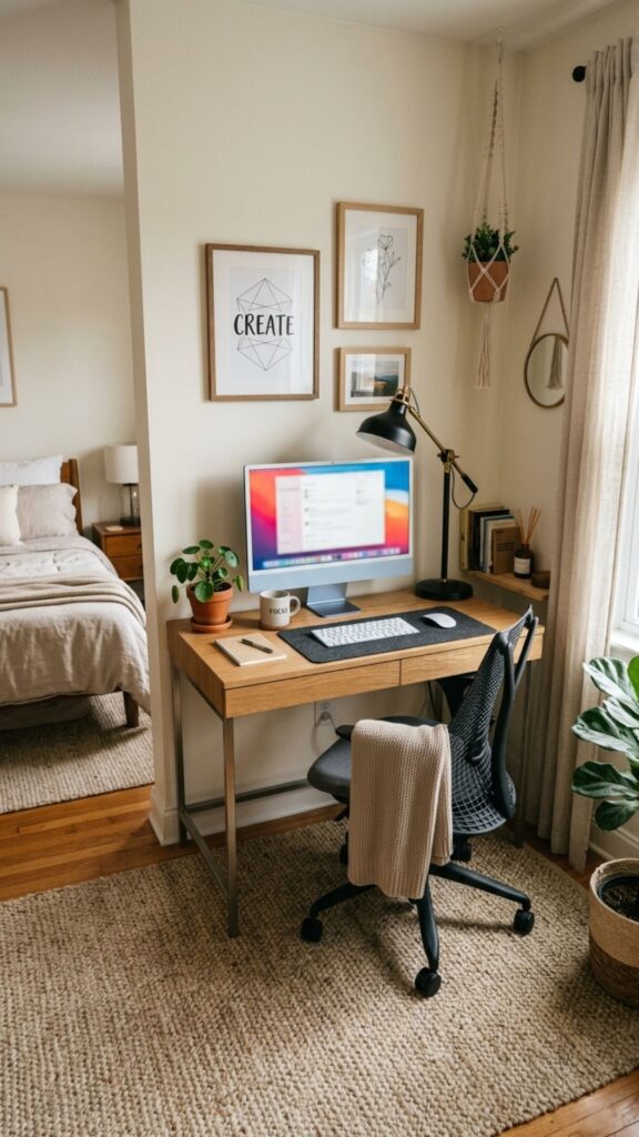 3. Turn an Empty Bedroom Corner Into a Workspace