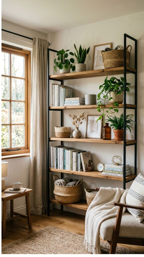 3. Use Black Metal Shelving