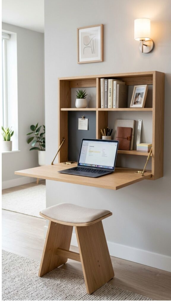 3. Use a Fold-Down Desk