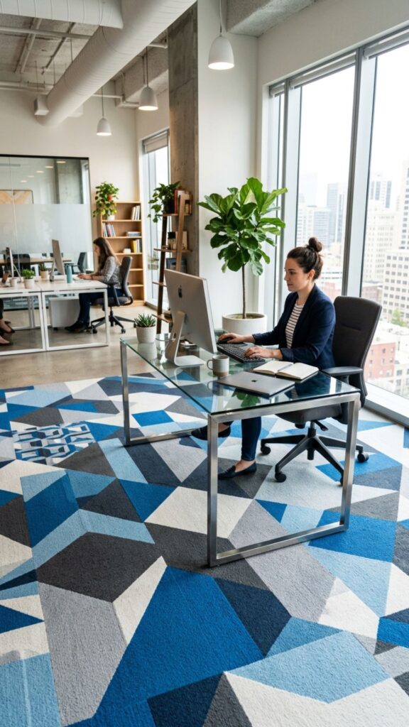 3. Use a Patterned Carpet to Add Personality