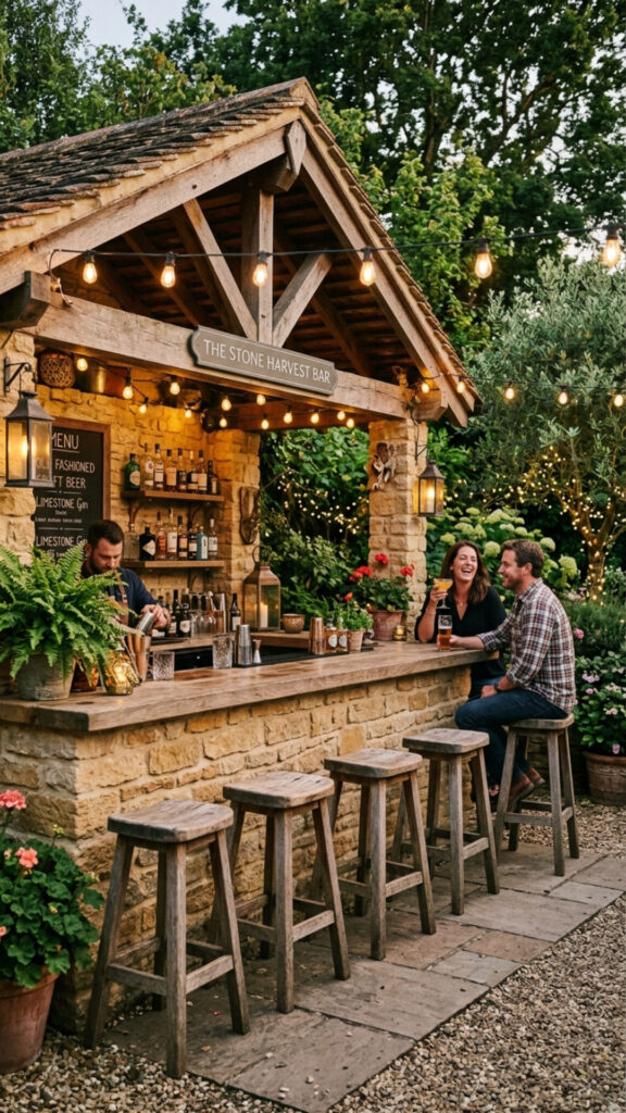 4. A Rustic Limestone Bar