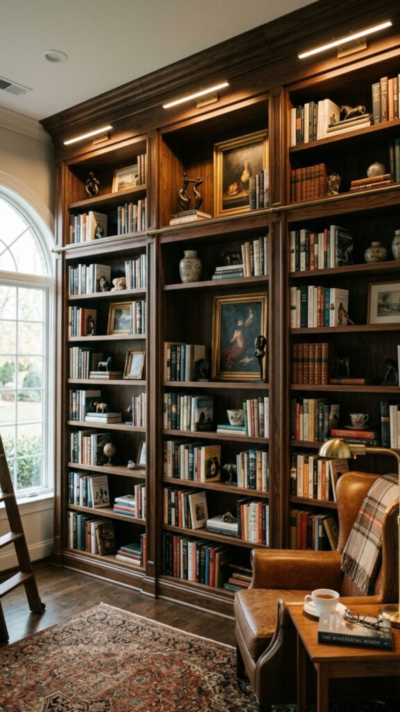 4. Add Dark Built-In Bookshelves