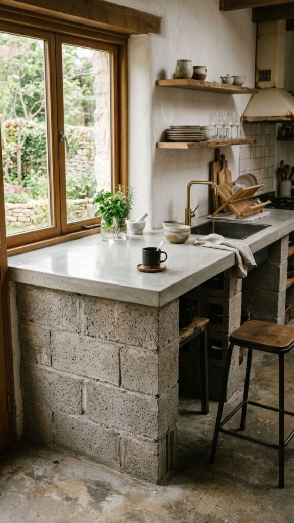 4. Add a Built-In Concrete Countertop