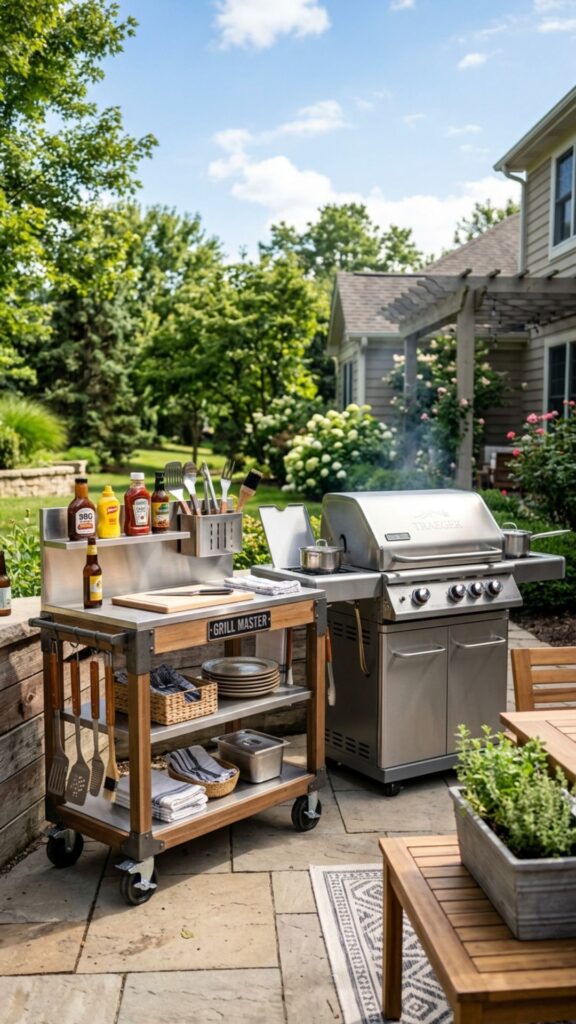 4. Add a Rolling Barbecue Cart