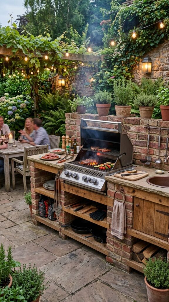 4. Add a Rustic Brick Grilling Station