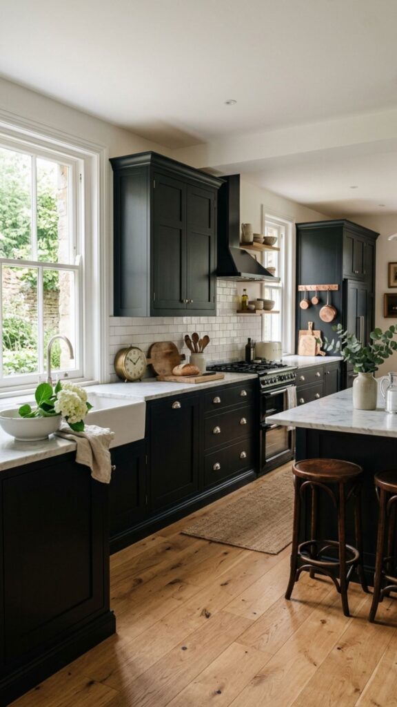4. Black Shaker Cabinets for a Classic Look