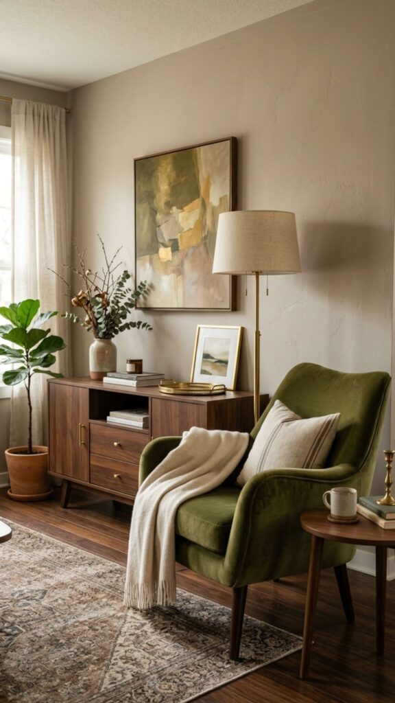 4. Bring In an Olive Green Accent