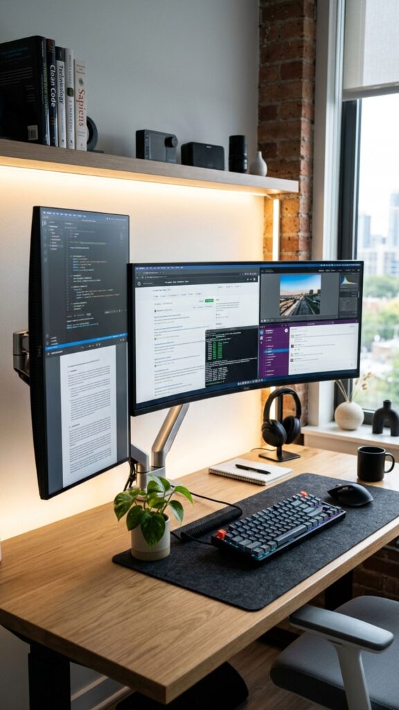 4. Combine an Ultrawide Monitor With a Vertical Screen