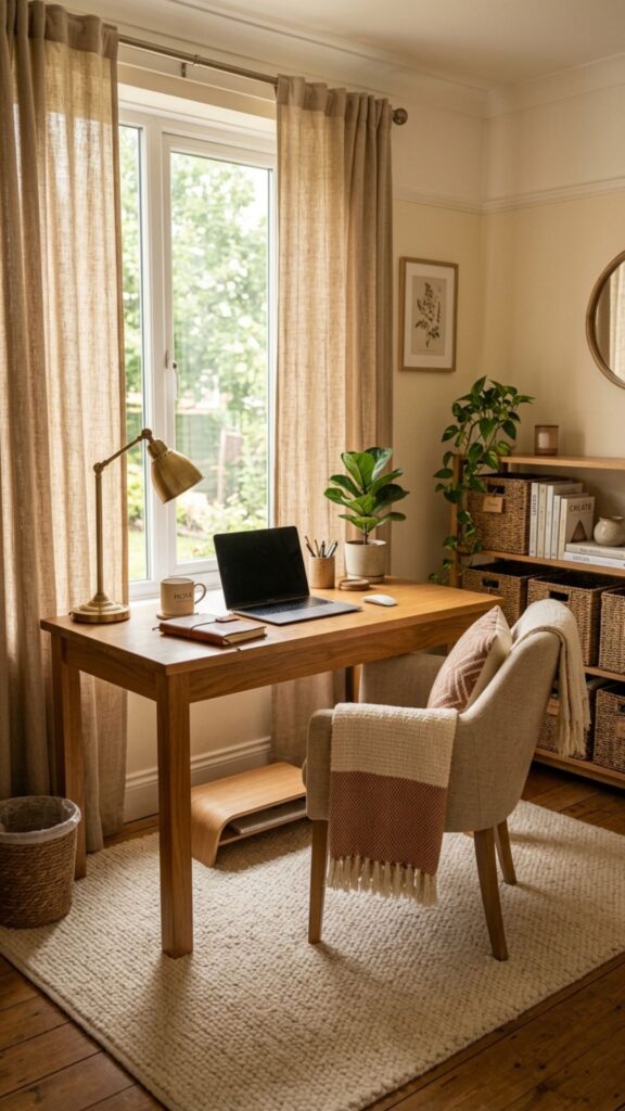 4. Create Warmth With Beige Curtains