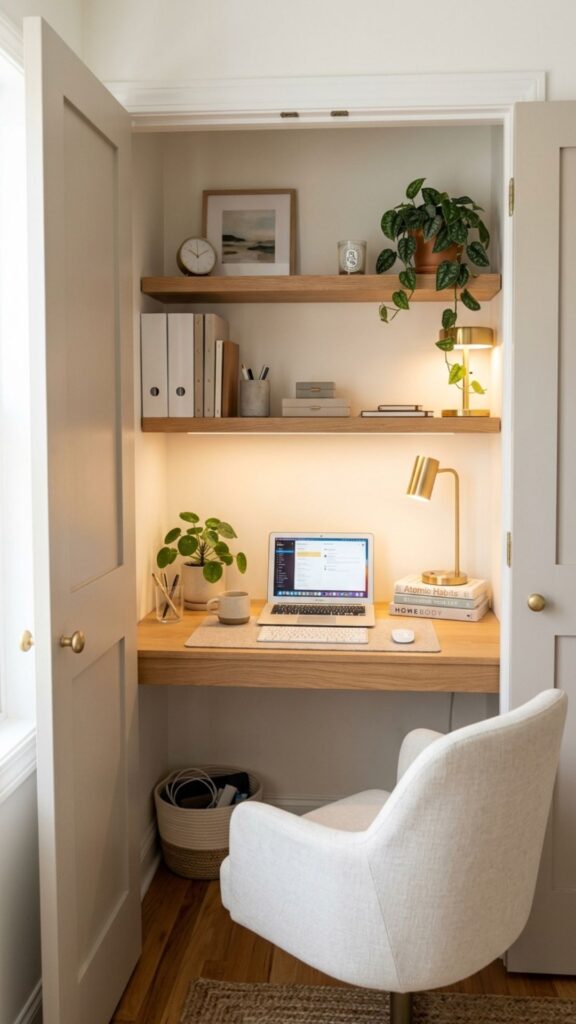 4. Create an Office Inside a Closet