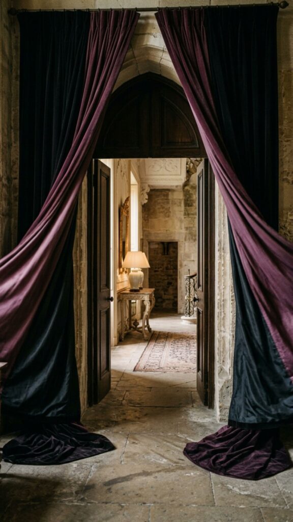 4. Dark Drapery Framing the Doorway
